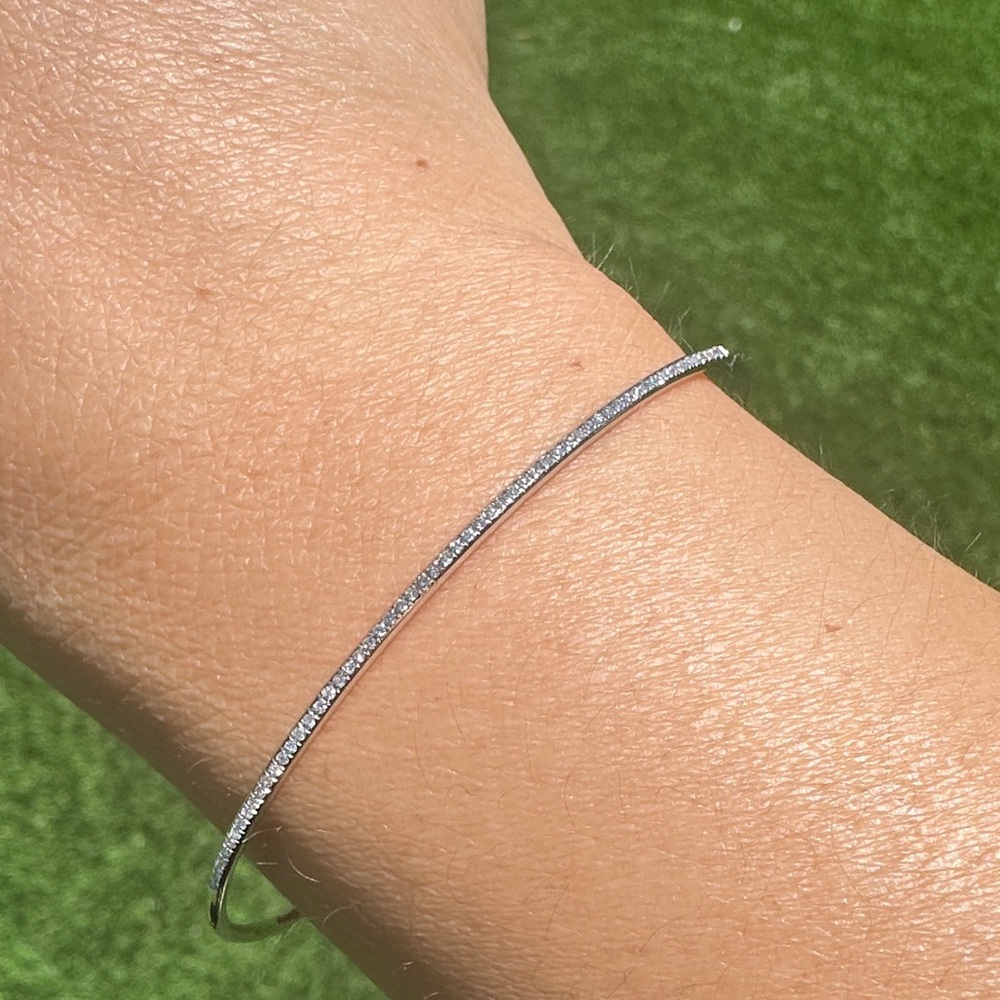 Diamond Bangle Bracelet 14kw - Picture 4 of 8